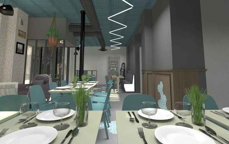 Vue 3D réalisé dans le cadre de l'étude d'un projet d'architecture commerciale de Nouvelle-Aquitaine