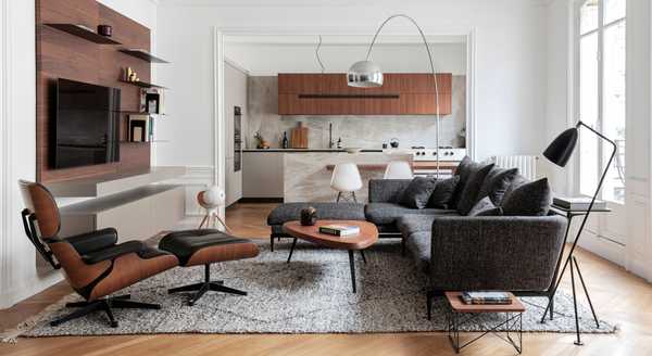 Rénovation du salon d'un appartement par un architecte d'intérieur à Bordeaux