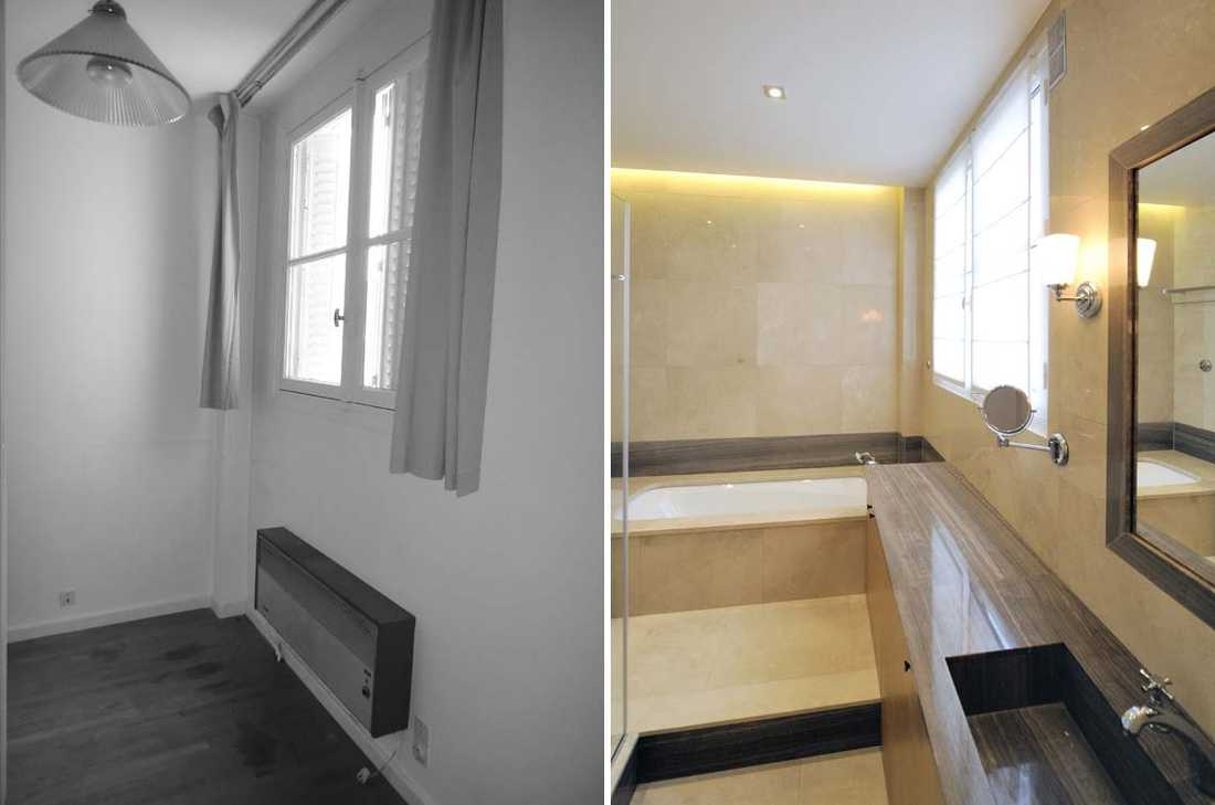 Photo Avant - Après d’architecture d’intérieur dans un appartement de trois pièces à Bordeaux