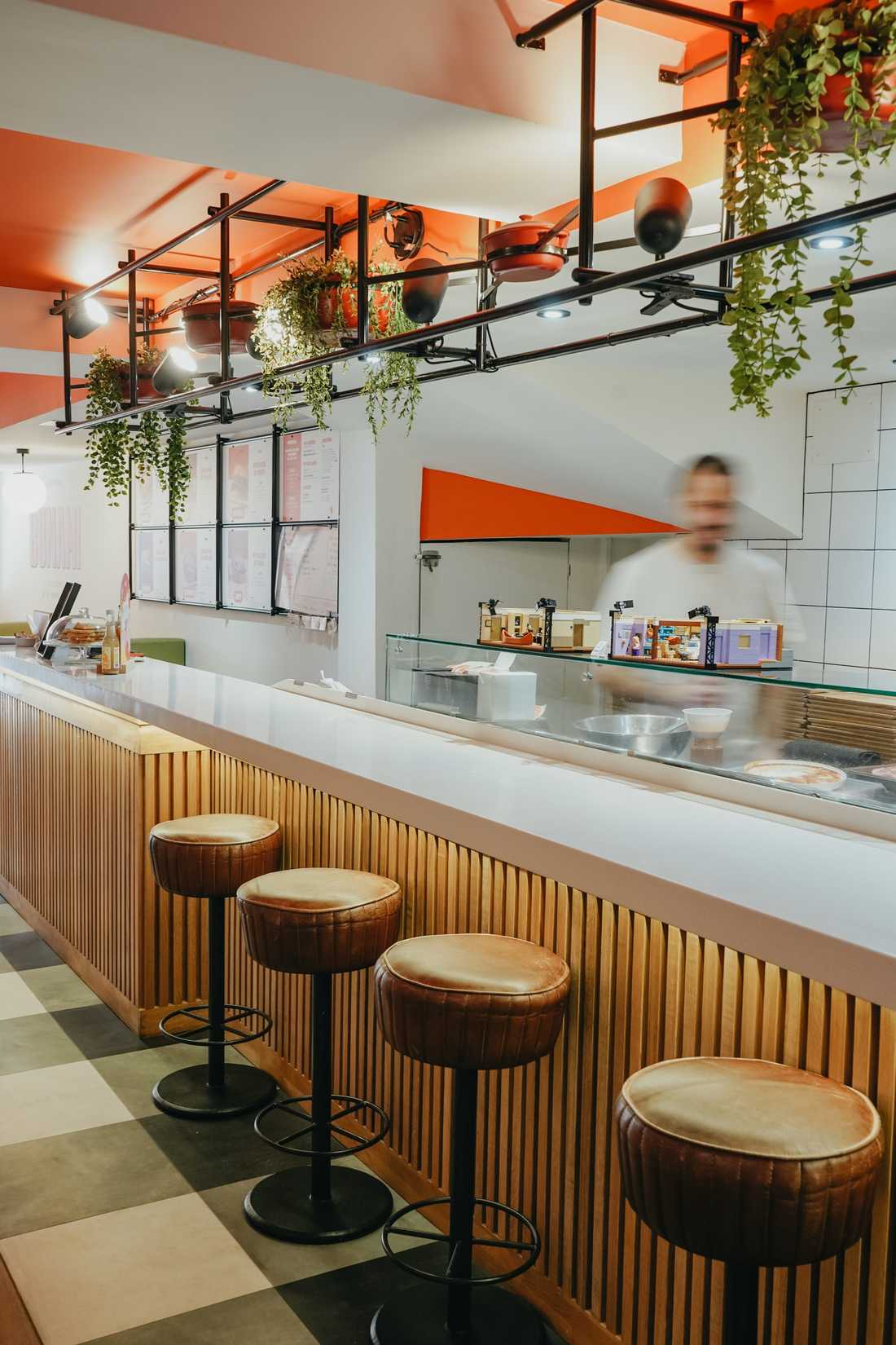 Décoration d'un restaurant burger par un architecte d'intérieur à Bordeaux