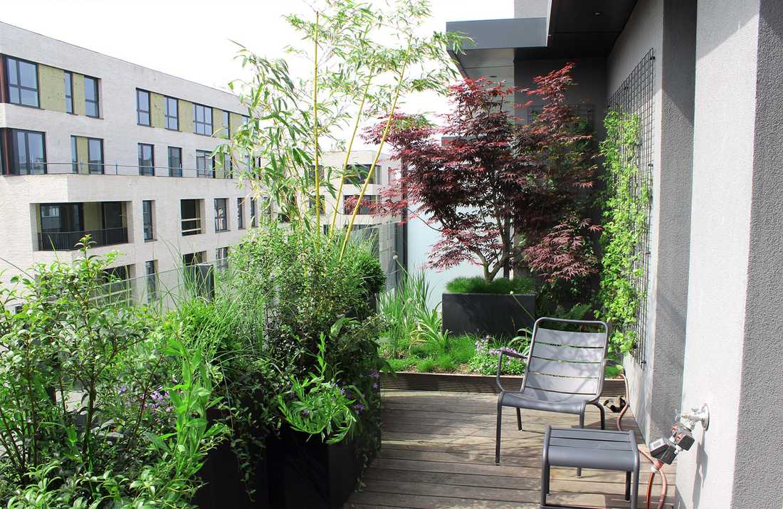 Aménagement paysager de la terrasse d'un penthouse à Bordeaux