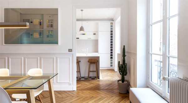 Avant - aprés d'une réalisation d'un architecte d'intérieur à Bordeaux dans un appartement haussmannien