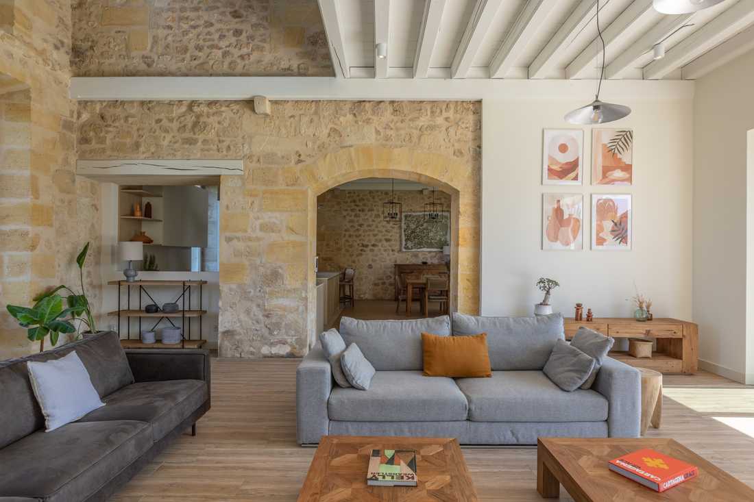 Salon du chateau aménagé par un architecte d'intérieur