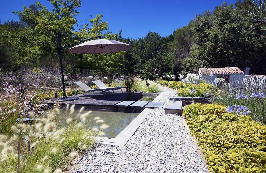 Aménagement d'un jardin méditerranéen avec piscine à Bordeaux