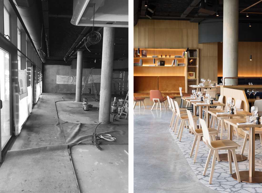 Réovation d'un restaurant par un architecte à Bordeaux en photos avant-après