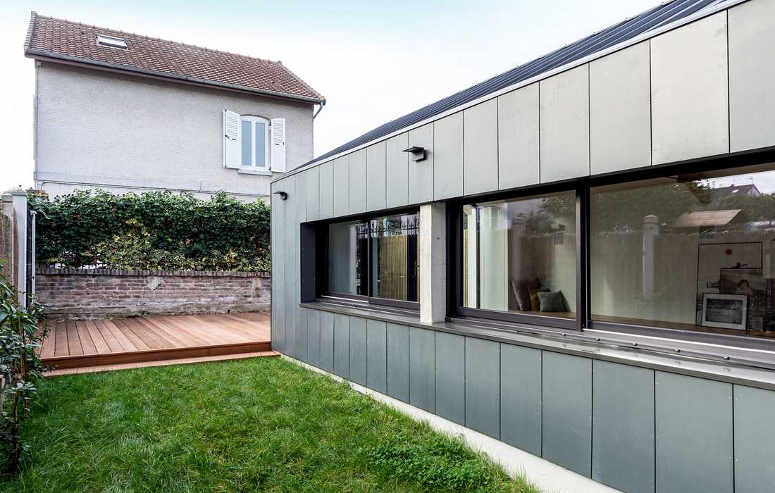 Extension d'une maison de ville conçu par architecte en Gironde