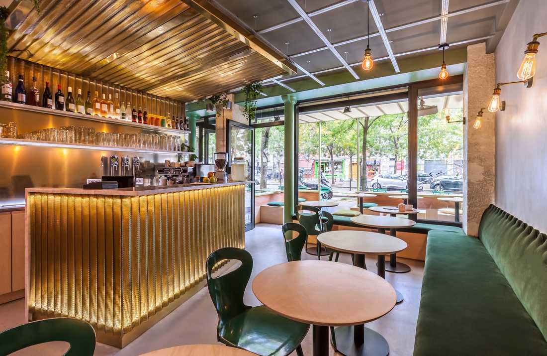 Restaurant style bistrot de quartier aménagé par un architecte à Bordeaux