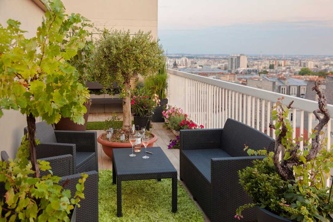 Terrasse amenagée par un architecte à Bordeaux