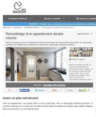 Article sur le remodelage d'un appartement double volume