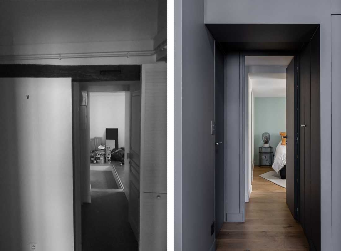 Avant-Après : rénovation de l'entrée de l'appartement à Bordeaux