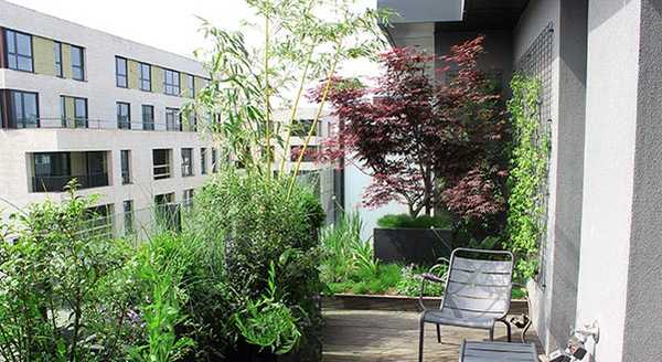 Aménagement de la terrasse d'un penthouse par un paysagiste à Bordeaux